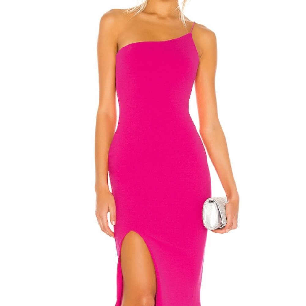 Jasmine One Shoulder Gown Nookie x Revolve XS - PINK